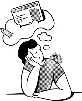 Person brainstorming logo design concepts