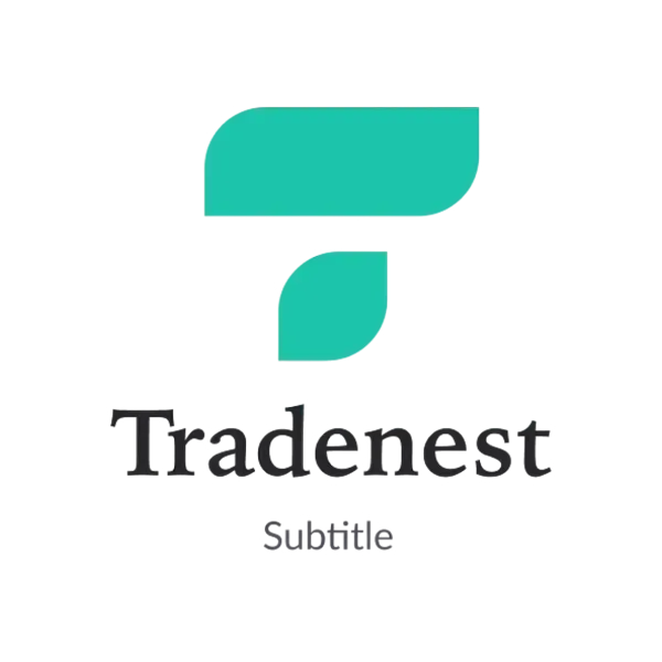 TradeNest logo design with cyan letter