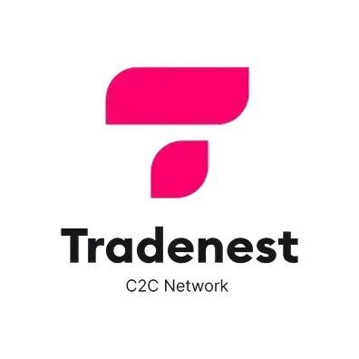 TradeNest logo design with pink letter