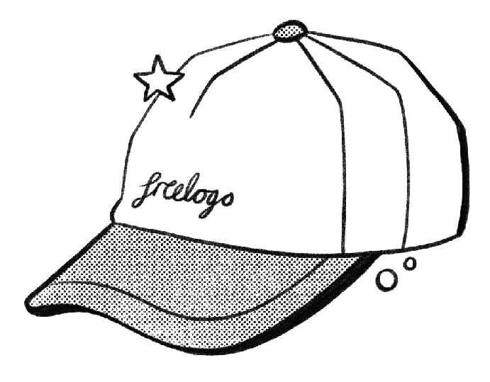A drawn cap with the FreeLogo wordmark
